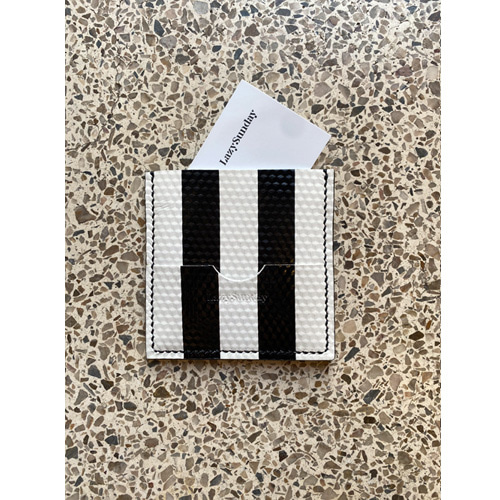 thick stripe leather cardwallet